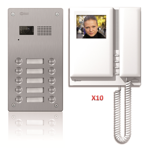 Pakke med 10 knapper, 2 wire, bilde + lyd, komplett
