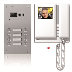 Pakke med 8 knapper, 2 wire, bilde + lyd, komplett